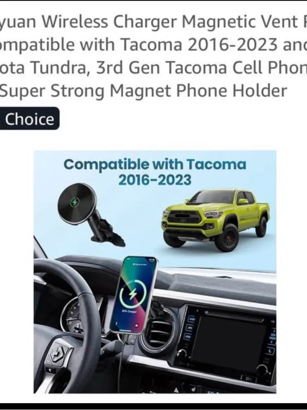 Magnetic Car Phone Mount with USB Cable - Black
